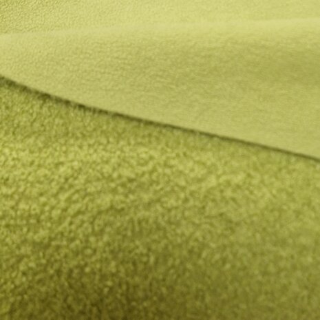 teddyfleece oud lime - dubbelzijdig - poppyfabrics bij KicKenStoffen