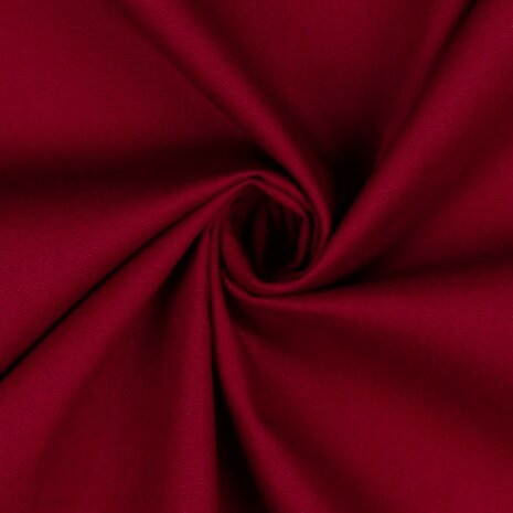 bordeaux rood - wijnrood uni katoen 06006.041 kickenstoffe