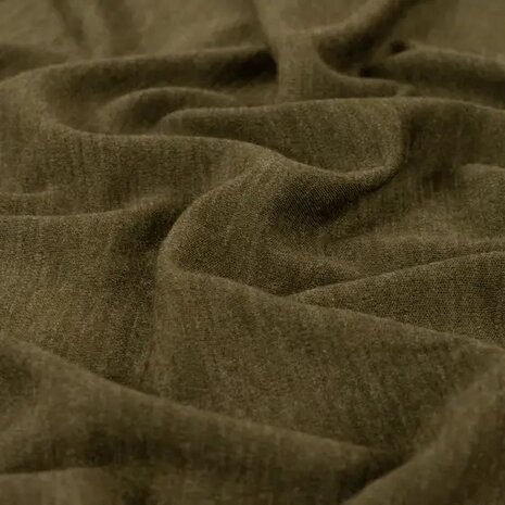 merinowol tricot khaki melange - KicKenStoffen