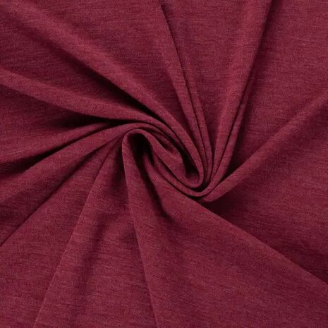 merino wol tricot bordeaux melange - KicKenStoffen