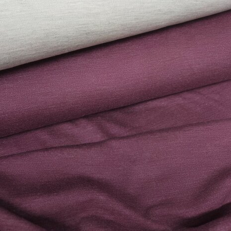 merino wol tricot bordeaux en natural melange - KicKenStoffen
