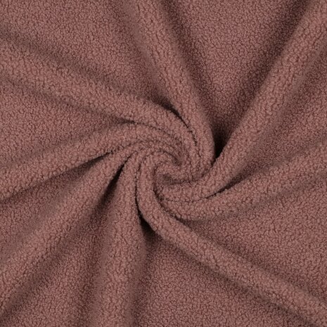 mauve teddy fleece lammy stof Poppyfabrics - KicKenStoffen