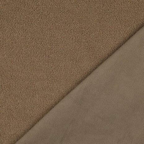 beige teddy fleece lammy stof Poppyfabrics - KicKenStoffen