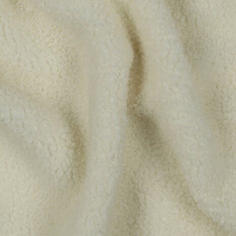 ecru natural teddy fleece lammy stof Poppyfabrics - KicKenStoffen