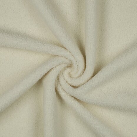 ecru natural teddy fleece lammy stof Poppyfabrics - KicKenStoffen