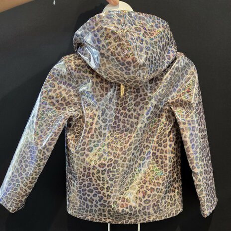 regenjasje - regenjassen stof panterprint met glitters van KicKenStoffen