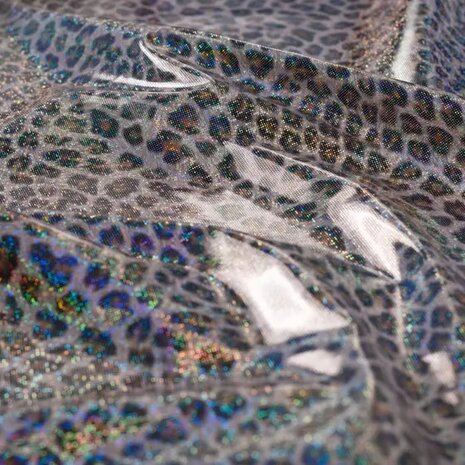 regenjassen stof panterprint met glitters van KicKenStoffen