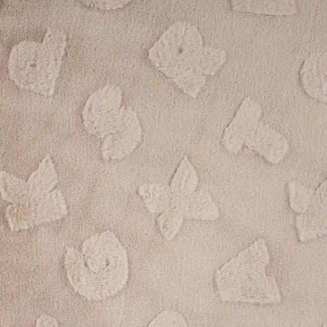 letters fancy fake fur natural - kickenstoffen