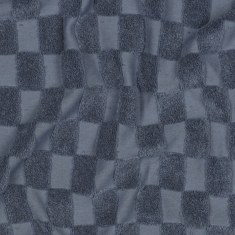 badstof tricot blokjes ruitjes poppy blauw - kickenstoffen