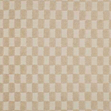 beige (natural) badstof tricot blokjes ruitjes poppy - kickenstoffen