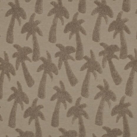 beige  badstof tricot palmbomen poppy - kickenstoffen