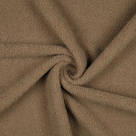 beige teddy fleece lammy stof Poppyfabrics - KicKenStoffen 