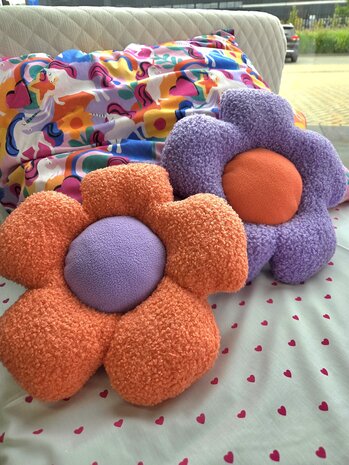 fleece teddy bloemen - kickenstoffen