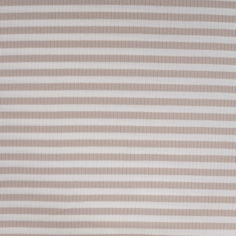 strepen brede ribtricot beige wit K47088-520 - kickenstoffen