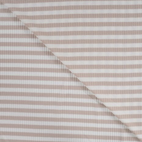 strepen brede ribtricot beige wit K47088-520 - kickenstoffen
