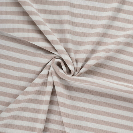 strepen brede ribtricot beige wit K47088-520 - kickenstoffen