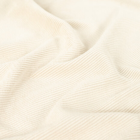 Washed Corduroy Bonded offwhite natural - kickenstoffen