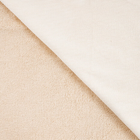 Washed Corduroy Bonded beige - kickenstoffen