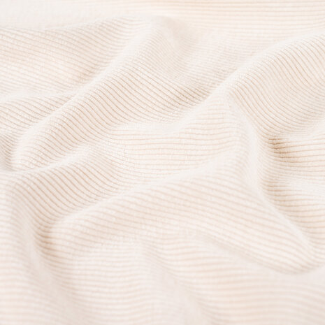 Washed Corduroy Bonded beige - kickenstoffen