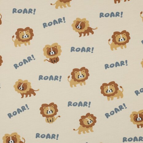 Poppy leeuwtjes Roar tricot KicKenStoffen - ecru (1)
