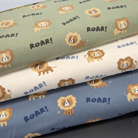 roar leeuwen tricot - kickenstoffen - verheestextiles