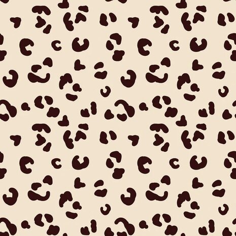 corduroy w21 creme zwart panterprint - Jursie - KicKenStoffen