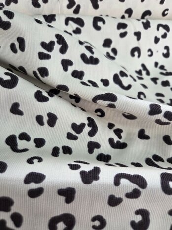Jursie panter luipaardprint corduroy baby rib - kickenstoffen