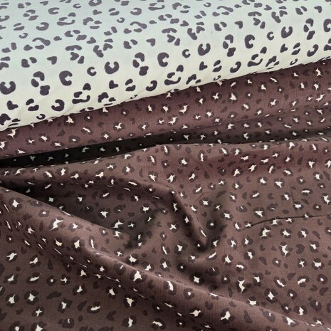 Jursie panter luipaardprint corduroy baby rib - kickenstoffen
