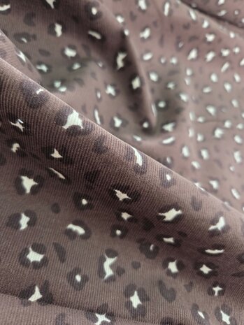 Jursie panter luipaardprint corduroy baby rib - kickenstoffen