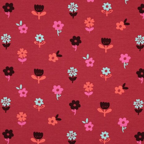 wafel tricot happy flowers Kickenstoffen