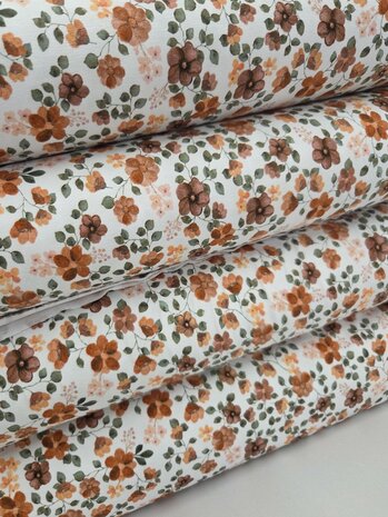 biologische katoenen tricot bloemen en takjes  van Poppy - KicKenStoffen