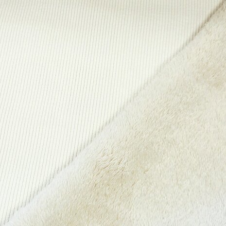 Washed Corduroy Bonded offwhite natural - kickenstoffen.nl