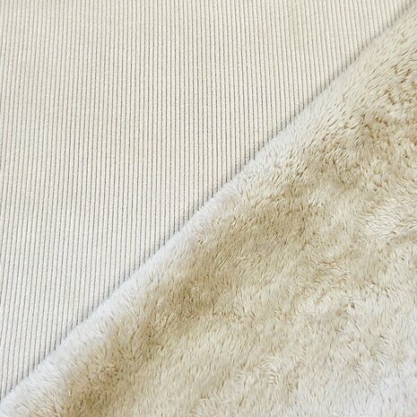 Washed Corduroy Bonded beige - kickenstoffen.nl