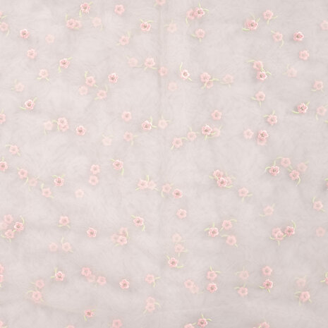 nylon mesh &amp; embroidery flowers baby rose KicKenStoffen