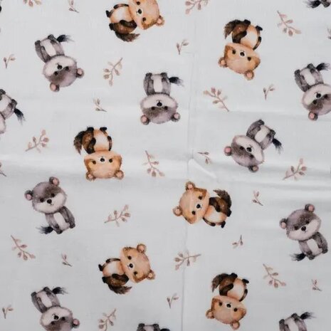 racoon flanelstof qjutie - kickenstoffen