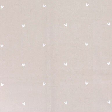 beige wit Hartjes poplin katoen *S