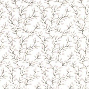 Jursie katoen twijgjes beige - KicKenStoffen 23703