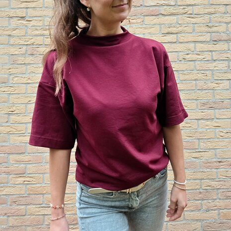 mbym.sewing top bordeaux lucia bel etoile - stof kickenstoffen