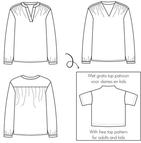 PREORDER - Lucia blouse en gratis top - dames &amp; tieners naaipatroon - Bel&#039;etoile