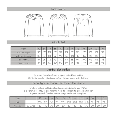 Benodigdheden Lucia blouse