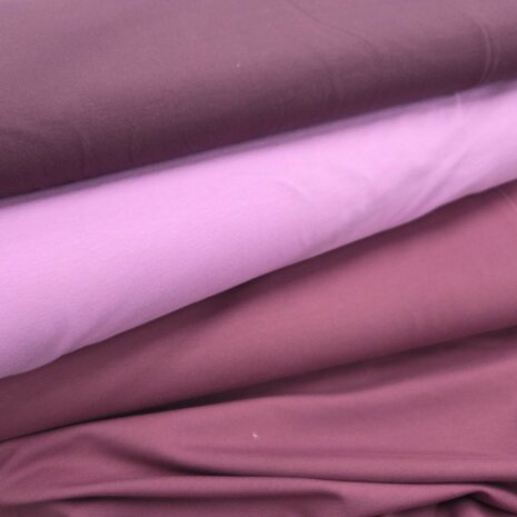 biologische french terry aubergine, violet, plum - kickenstoffen