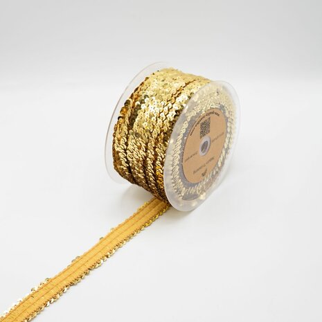 goud pailletten glitter elastiek band 3cm *S
