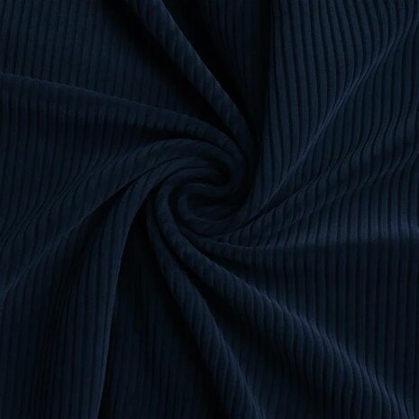 donker blauw katoenen stretch Corduroy rib van KicKenStoffen