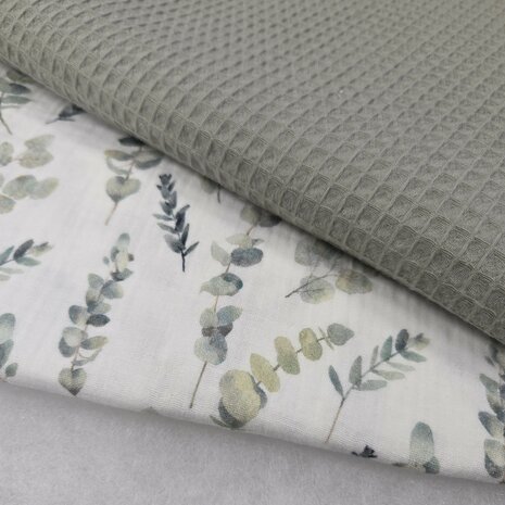 dusty groen wafel met eucalyptus hydrofiel kickenstoffen