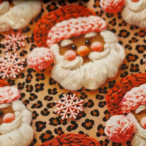 kerstman en panter 3d print Katoen x-mas close up