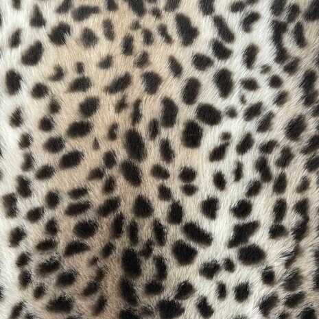beige (kiezel) taupe zwart Cheetah print imitatie bont