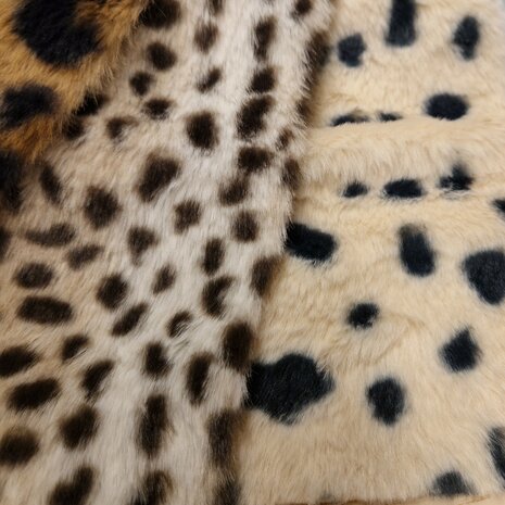 imitatie bont - fake fur painted dots en cheetah dots KicKenStoffen