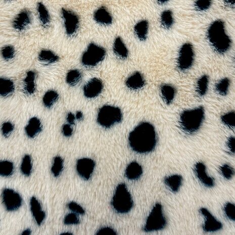 imitatie bont - fake fur jachtluipaard print - painted dots KicKenStoffen