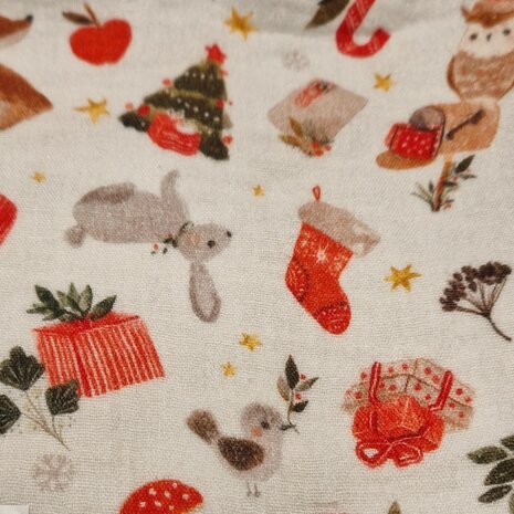 kerstprint hydrofiel 110767 - kickenstoffen