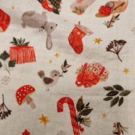 kerstprint hydrofiel 110767 - kickenstoffen